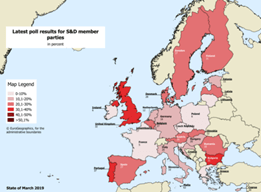 Poll results for S&amp;D (Progressive Alliance of Socialists and Democrats) member parties (March 2019)